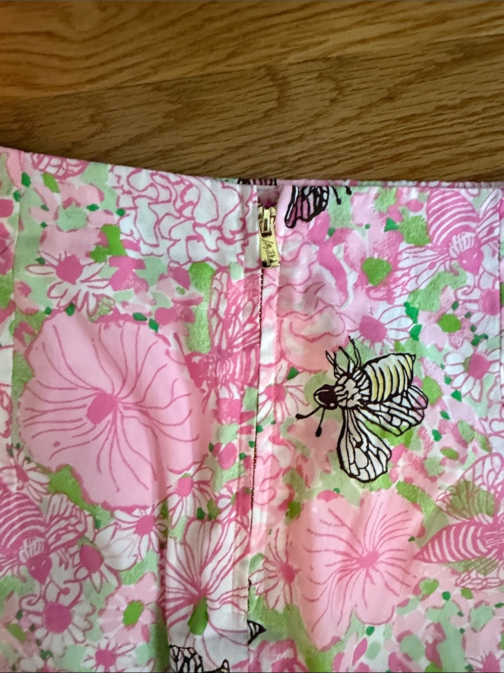 Lilly Pulitzer Pink Floral Bee daye Lace-Trim Mini Skort - Picture 7 of 9